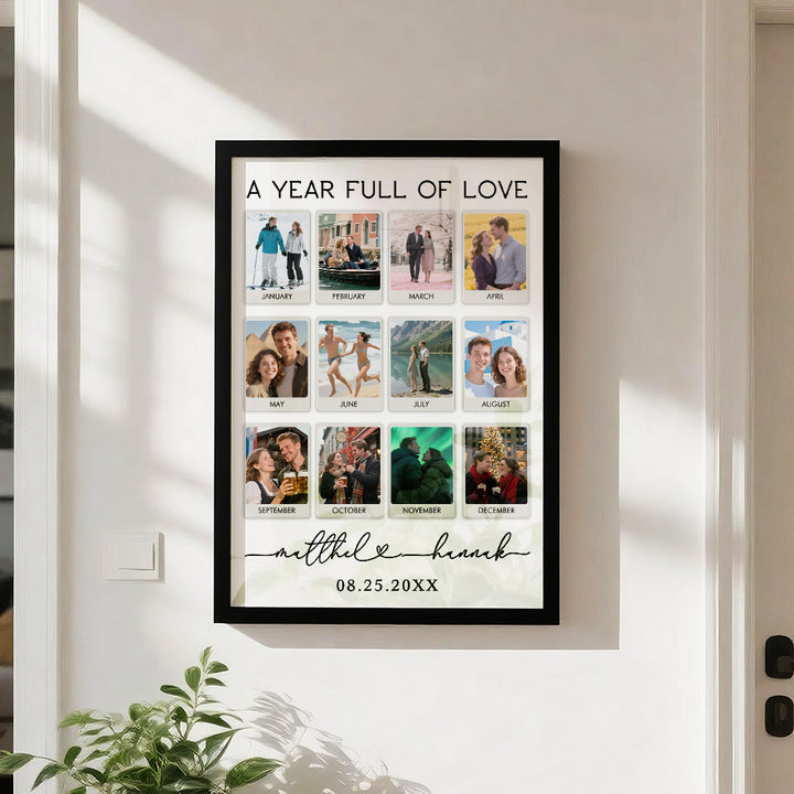Custom Photo & Text Wooden Anniversary Frame – Personalized Anniversary Keepsake Gift