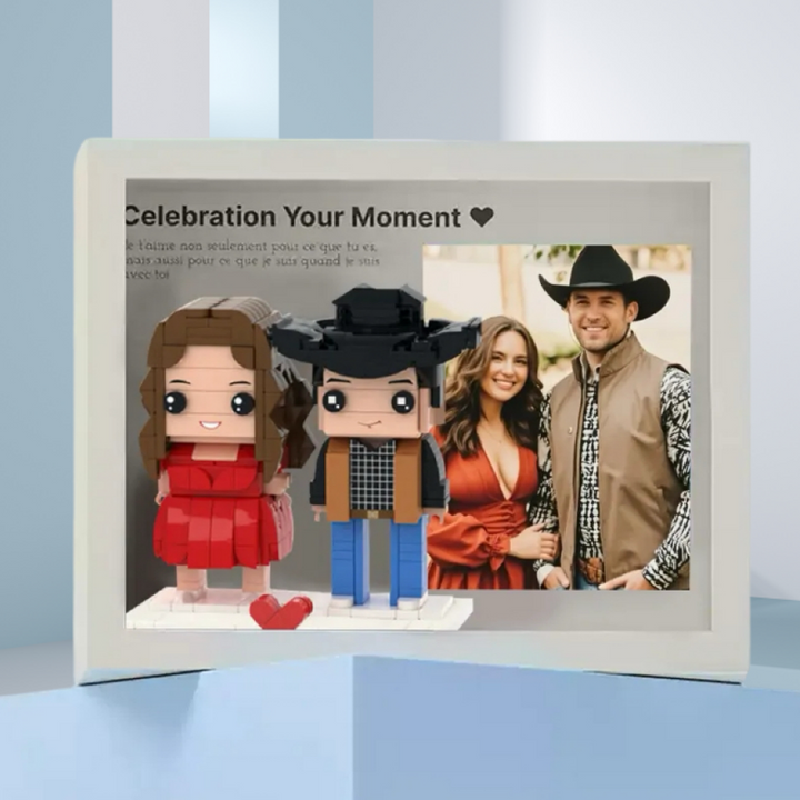 Full Body Customizable Valentines Gift 2 People Brick Figures with Photo Anniversary Gift Birthday Gift