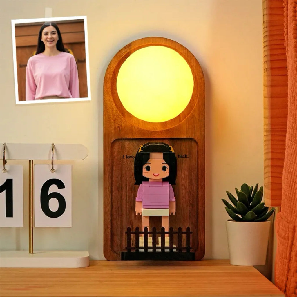 Custom Name & Photo Brick Figure Night Light Personalized Family Night Light Best Gift