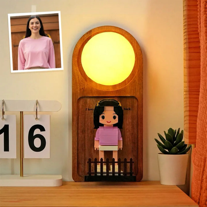 Custom Name & Photo Brick Figure Night Light Personalized Family Night Light Best Gift