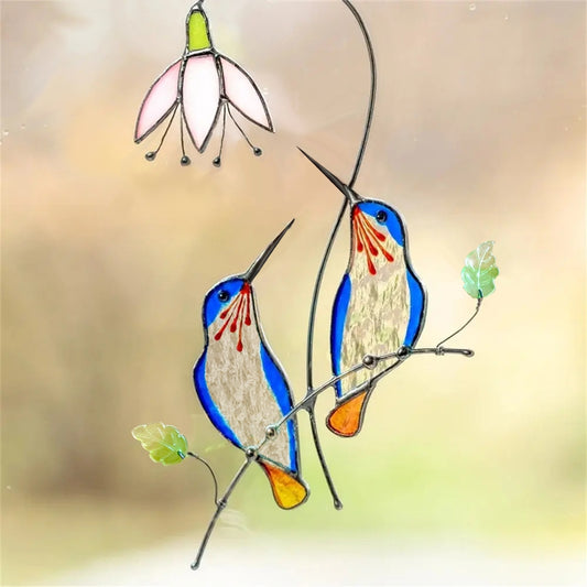 Sun Catcher Glass Birds Wall Window Hangings Unique Gifts for Bird Lover