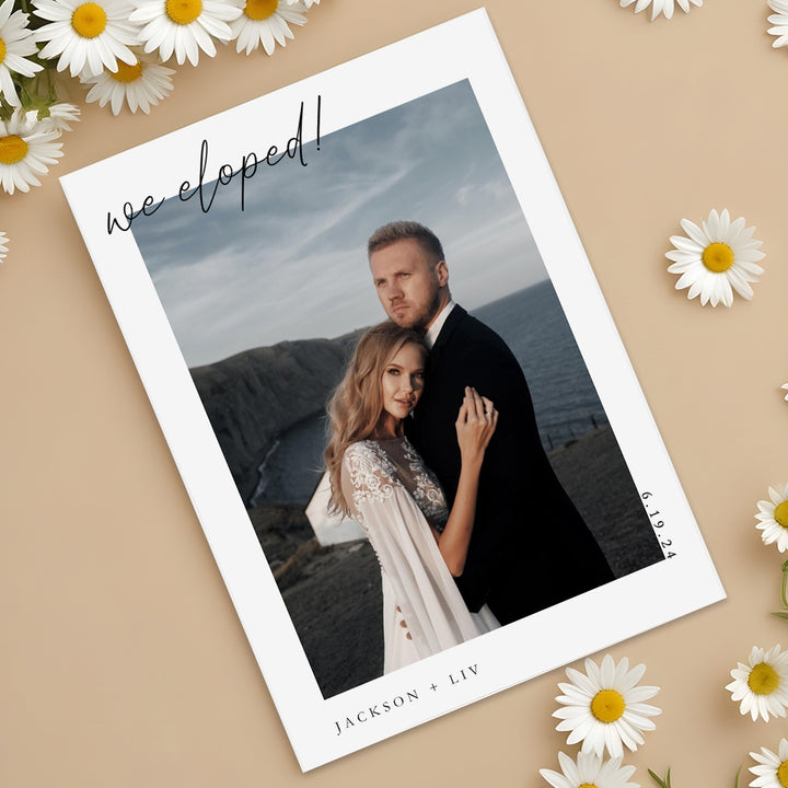 Personalized Elopement Announcement Wedding Announcement Elopement After Party Invitation Card