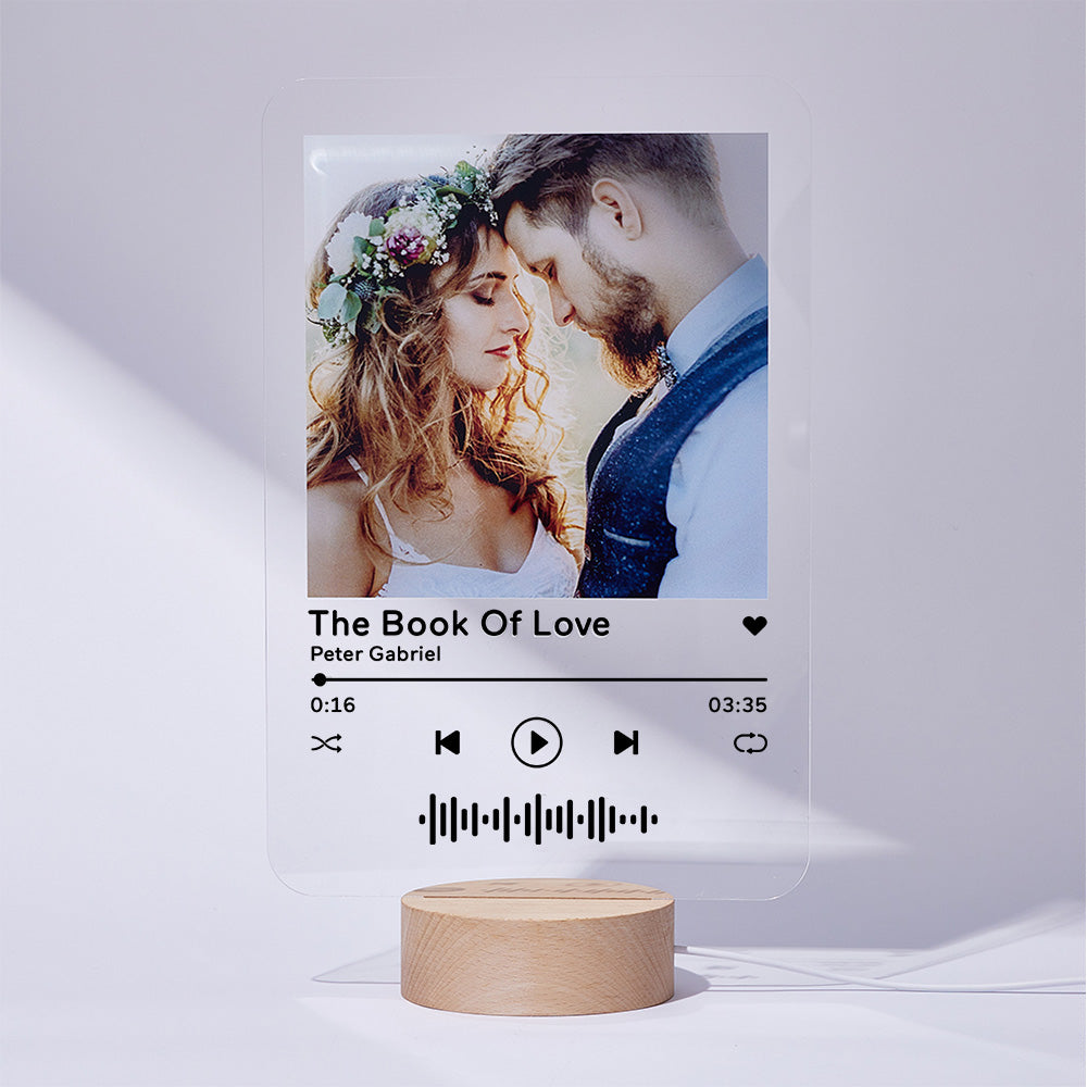 Custom Scannable Code Lamp Acrylic Album Night Light - 3 Sizes