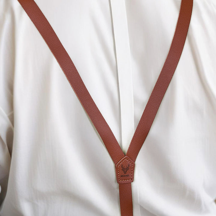 Personalized Men's PU Suspenders with Engraved Name Gifts for Men Groomsmen Accessory