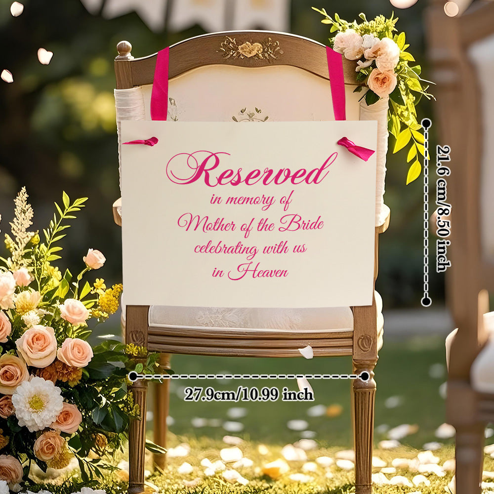 Personalized Memorial Seat Sign with Text Memorial Wedding Gift for Family Friend