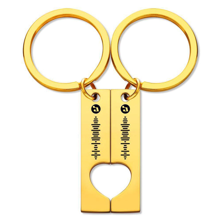 Best Gift For Friend 2 Personalized Music Code Keychain | Heart Cut Out Keychain