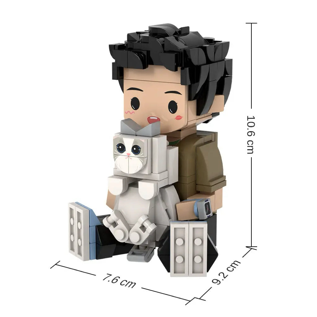 Custom Cute Brick Figures Personalized Sitting Brick Figures Small Particle Block Toy