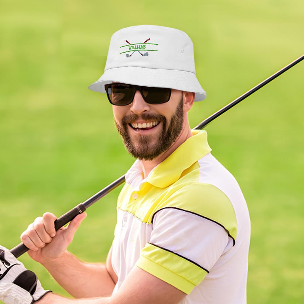 Custom Embroidery Golf Bucket Hat Personalized Name Fisherman Cap Gift for Golf Lover