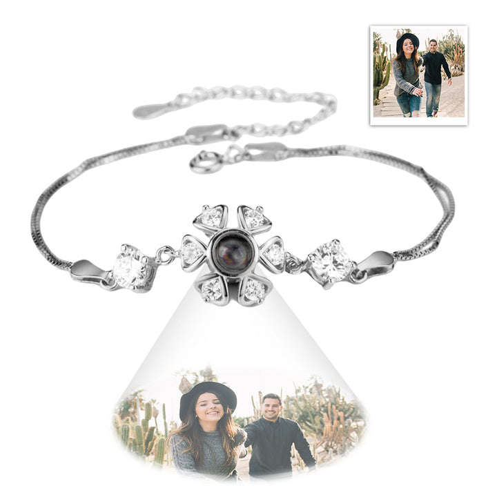 Personalized Projection Photo Bracelet with Zircons