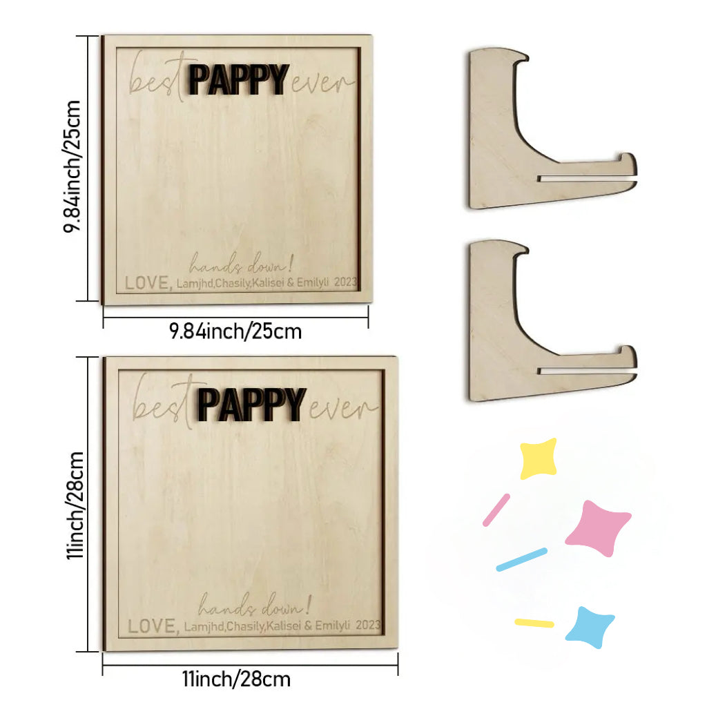 Custom Wooden Handprint Sign Personalized Father's Day DIY Hands Down Plaque Gifts