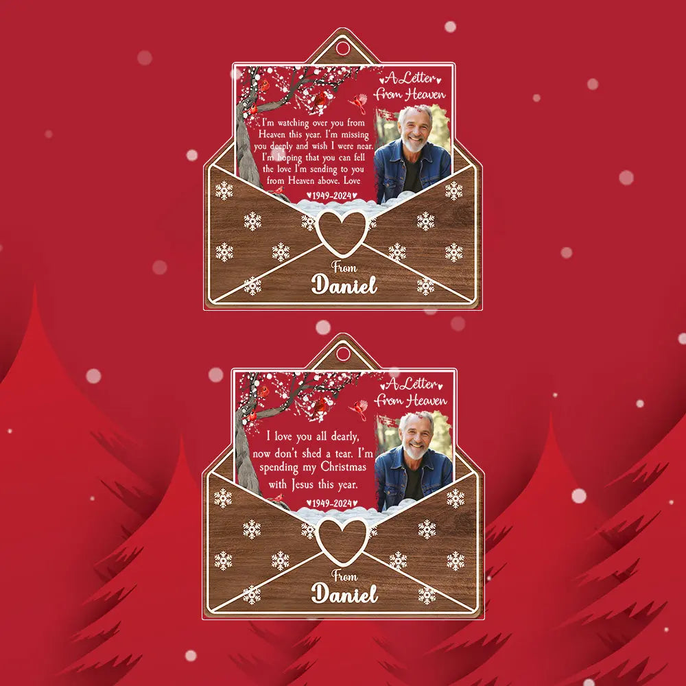 Personalized Photo Letter From Heaven Memorial Christmas Ornament Meaningful Christmas Gifts