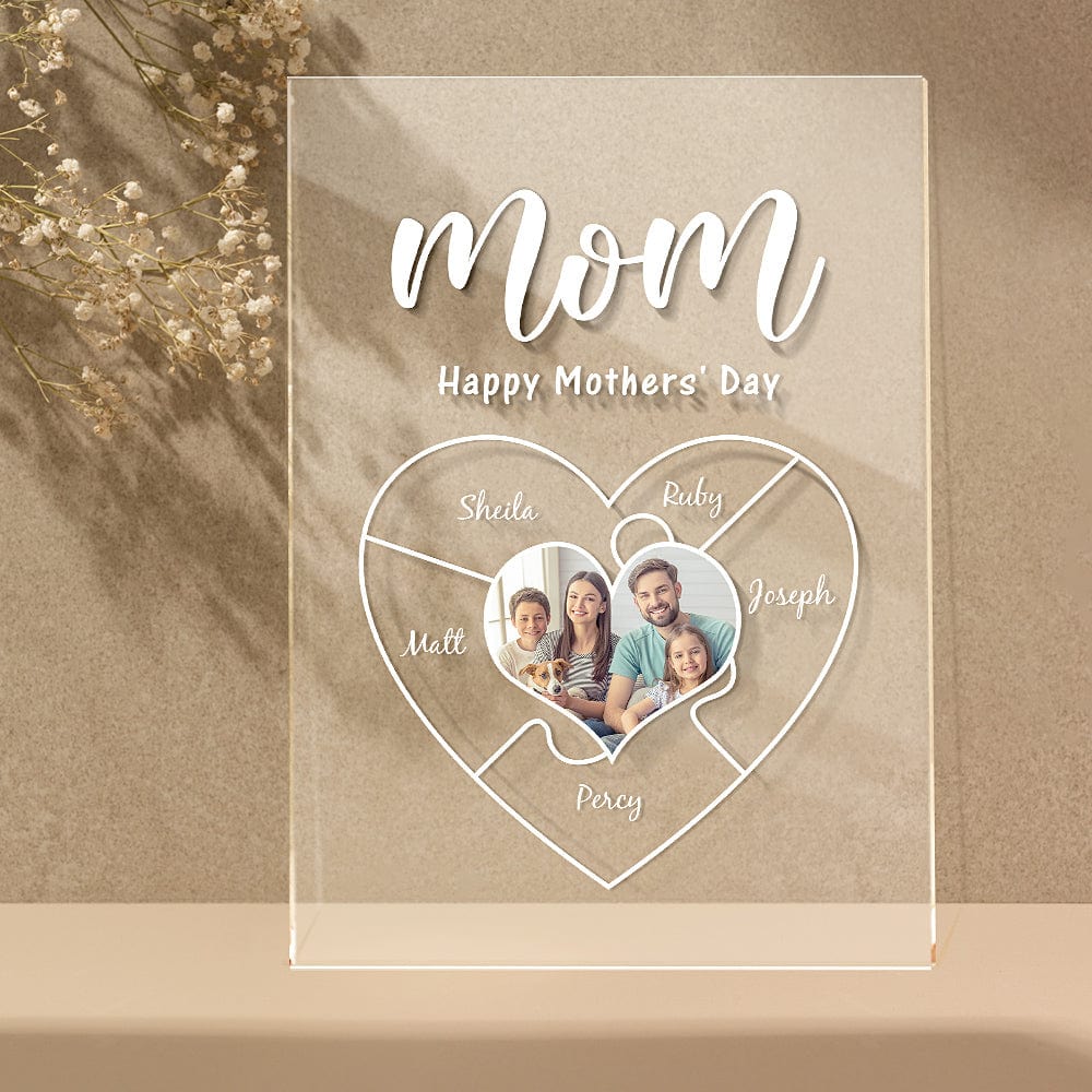 Engraved Name Plaque For Mother's Day Custom Photo Keychain Best NightLight Gift For Mom