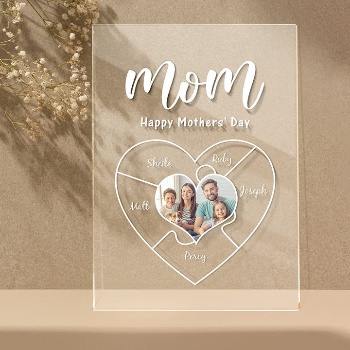 Engraved Name Plaque For Mother's Day Custom Photo Keychain Best NightLight Gift For Mom