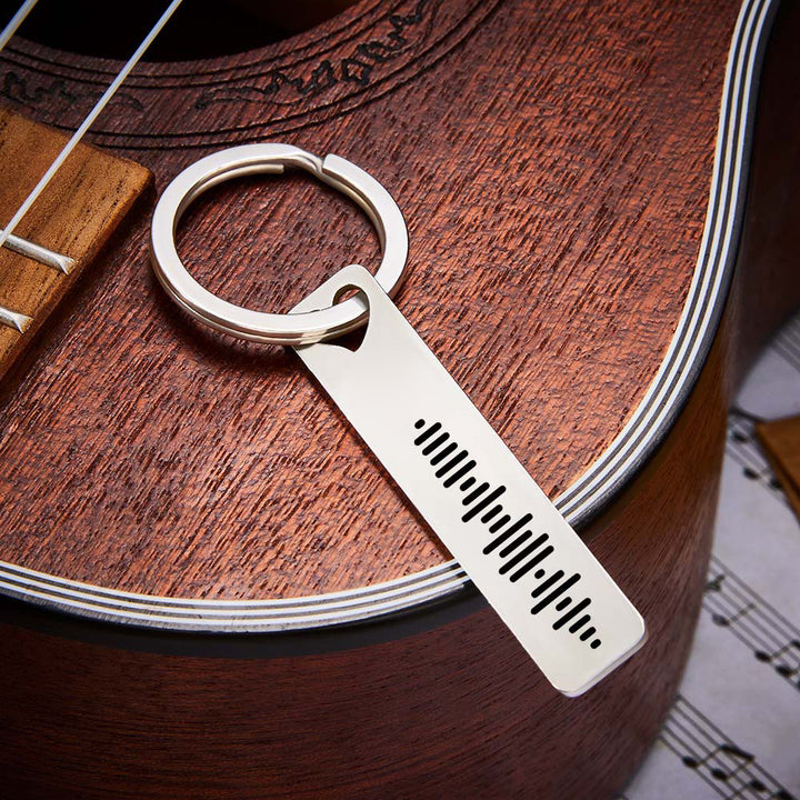 Custom Music Code Keychain Engraved 3D Bar Keyring