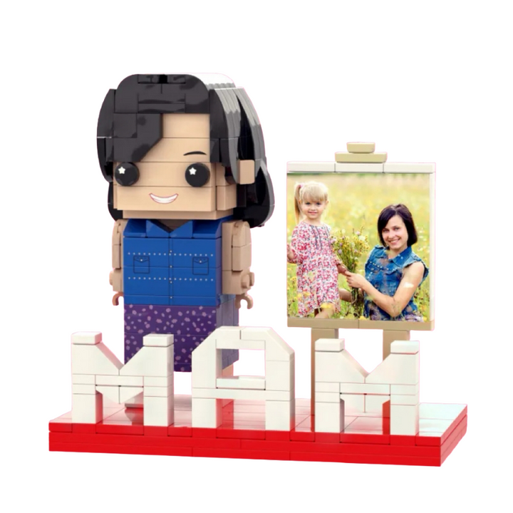 Full Body Custom MAM 1 Person Brick Figure with Photo Mother's Day Gift
