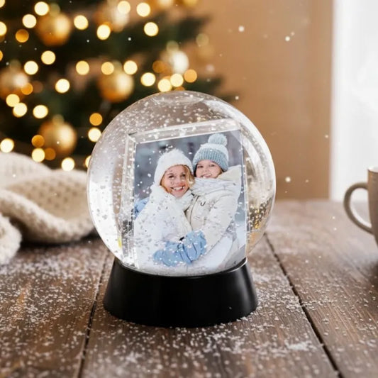 Personalized Photo Photo Snow Globe with Black Base Snow Globe Family Christmas Keepsake Valentines Gift