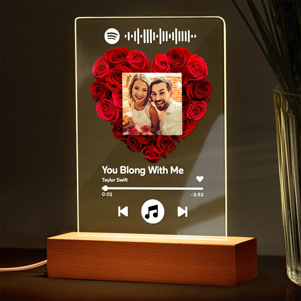 Custom Rose Plauqe  Personalized Night Light Romantic & Sentimental Birthday Gifts For Boyfriend