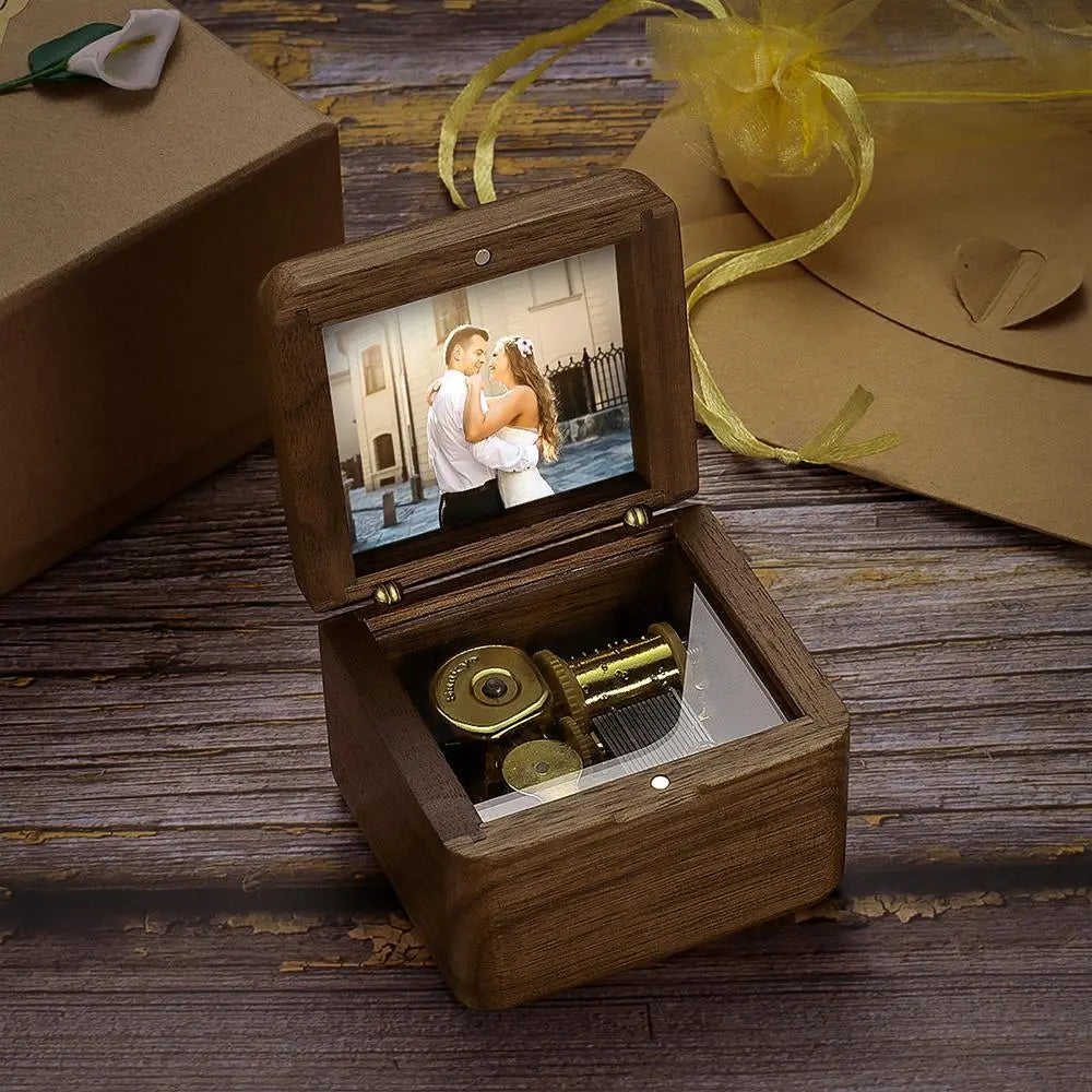 Personalized Wooden Vintage Photo Music Box