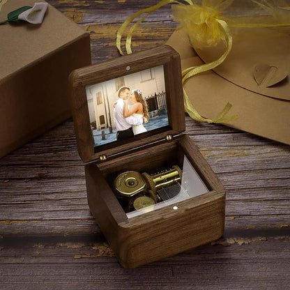 Personalized Wooden Vintage Photo Music Box