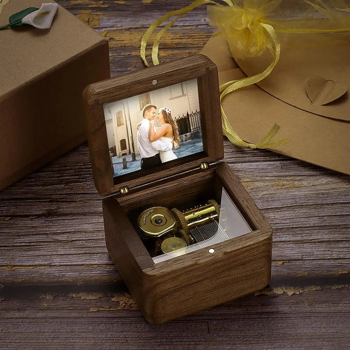 Personalized Wooden Vintage Photo Music Box