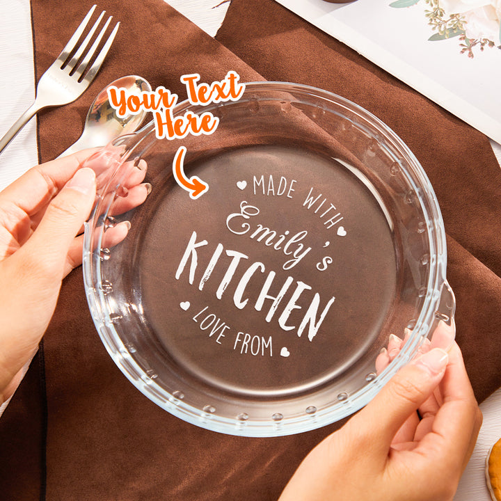 Custom Name Transparent Pie Plate Round Glass Pie Tableware