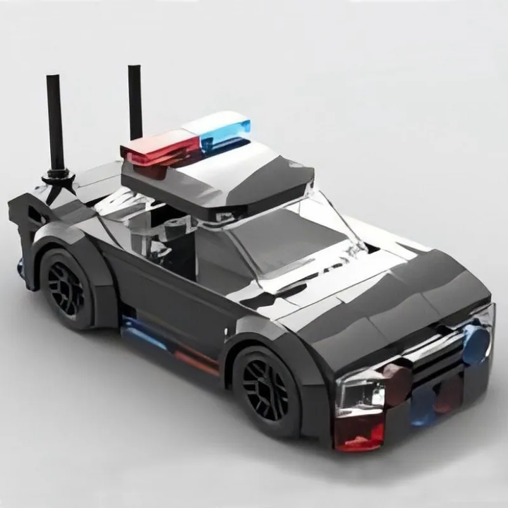 Police Patrol Car Creative Vehicle Racing Car Building Blocks Construction Toy Brick Figures Gift for Car Lover