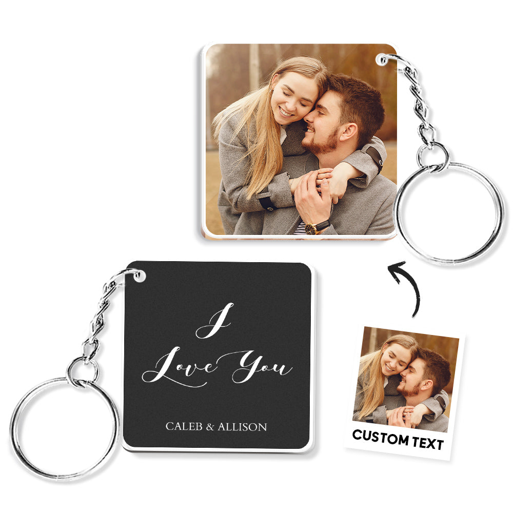 Custom Double Sided Photo Keychain 5 Colors For Keychain For Her