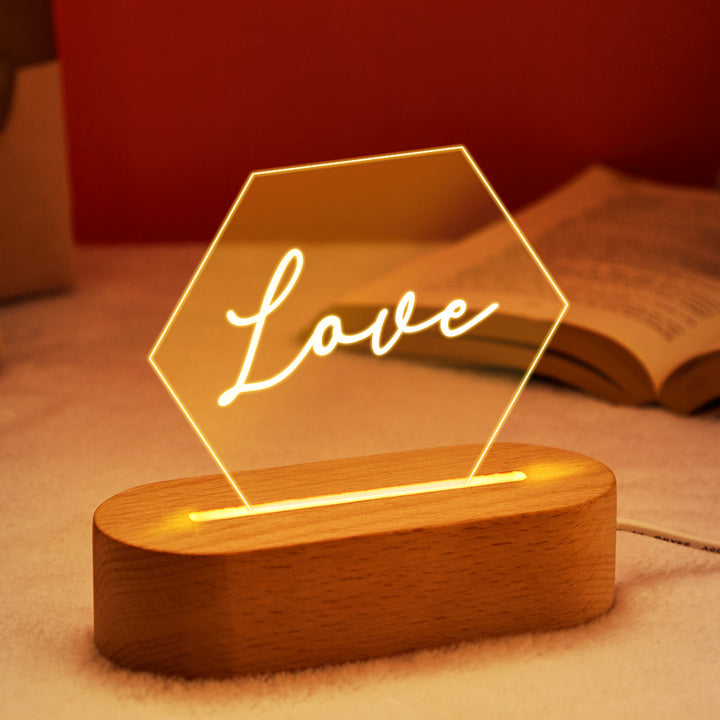 Personalized Hexagonal Acrylic Night Light with Name