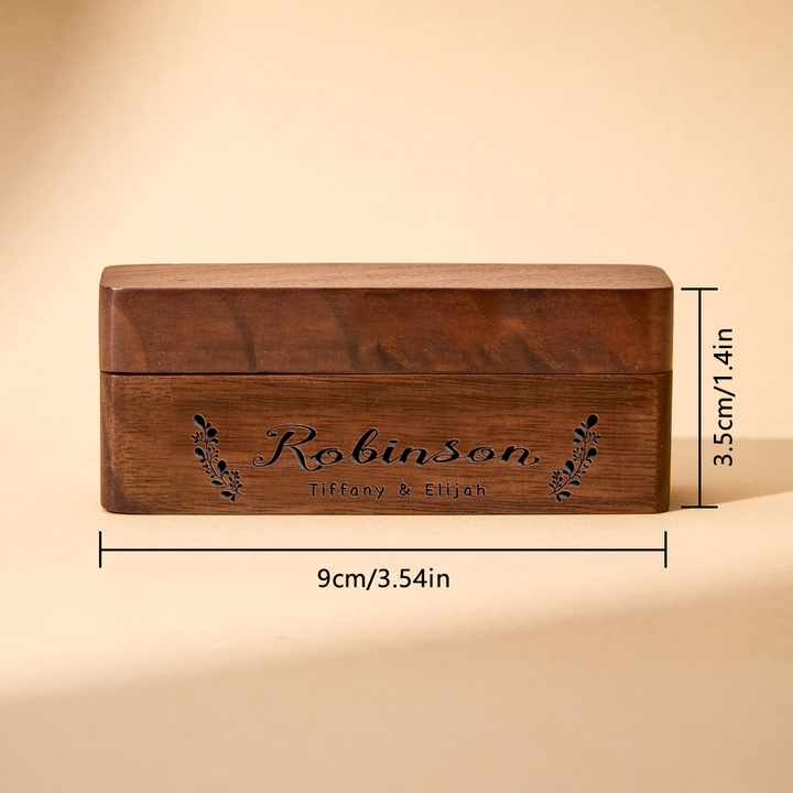 Personalized Engraved Wood Rings Bearer Box with Name Wedding Proposal Gift for Couple