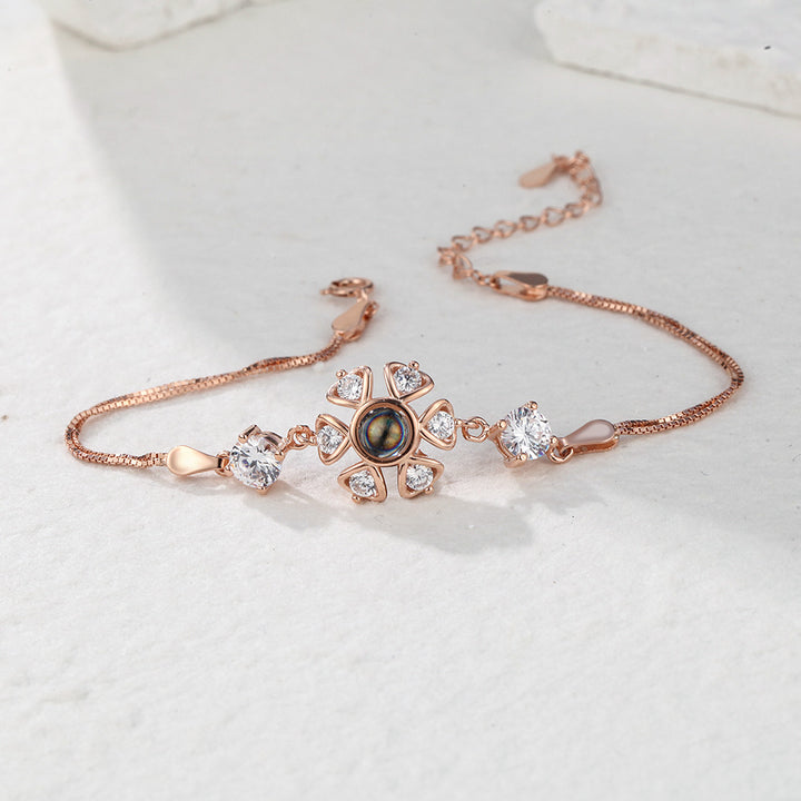 Personalized Projection Photo Bracelet with Zircons