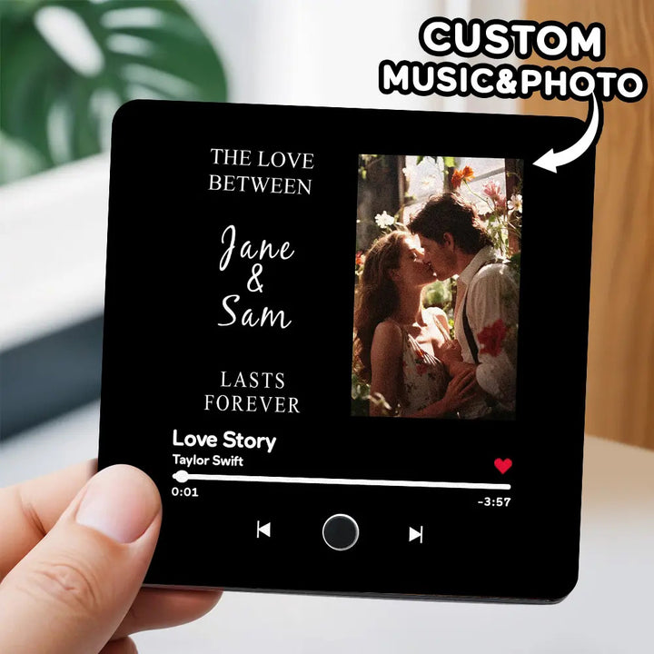 Engraving Text Music Fridge Magnet Personalised Photo Fridge Magnet Can Play Songs Gifts for Her