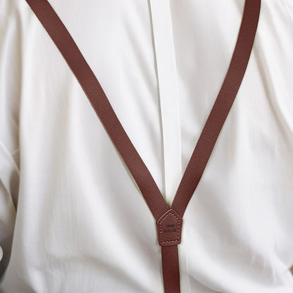 Personalized Men's PU Suspenders with Engraved Name Gift for Men Groomsmen Accessory