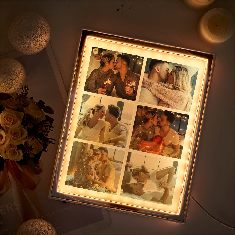 Custom Photo Frame Mirror Night Light – Personalized Birthday, Valentine’s Day, Christmas & Anniversary Gift