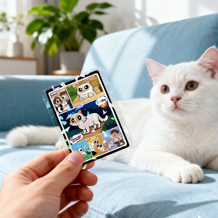 Custom Photo Anime-Style Double-Sided Game Card Personalized Gift for Pet Lovers