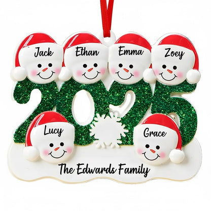 Custom Family Name & Year Snowman Ornament – Personalized Christmas Tree Decoration