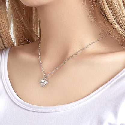 Custom Engraved Necklace Mini Heart Urn Pendant Necklace for Ashes