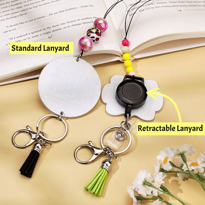 Personalized Glitter Acrylic Beaded Tassel Lanyard with Name Back to School Gift for Teacher