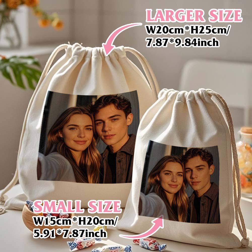 Custom Photo Drawstring Canvas Bag – Perfect for Travel & Daily Storage