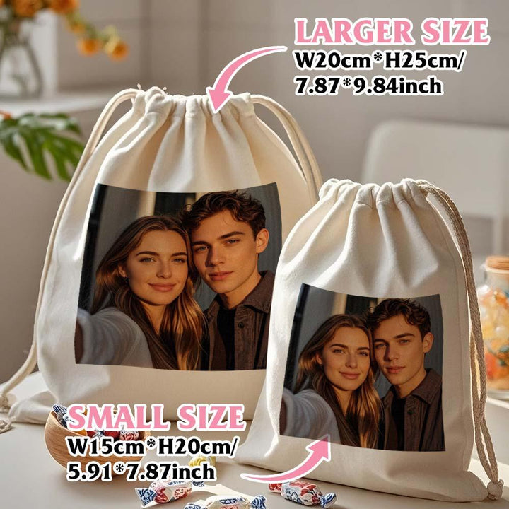 Custom Photo Drawstring Canvas Bag – Perfect for Travel & Daily Storage