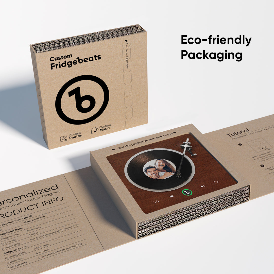 FridgeBeats Framed New 4.0 Upgrade Custom Music Fridge Magnet Vinyl Player Style Fridge Magnet Gift for Lover