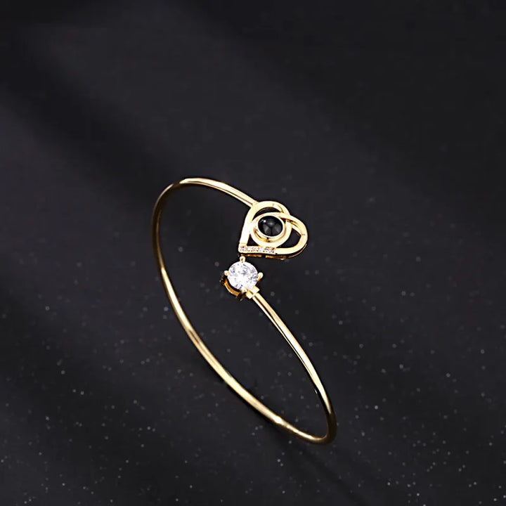 Custom Projection Bracelet Personalized Photo Bracelet Heart Jewelry Gift for Her