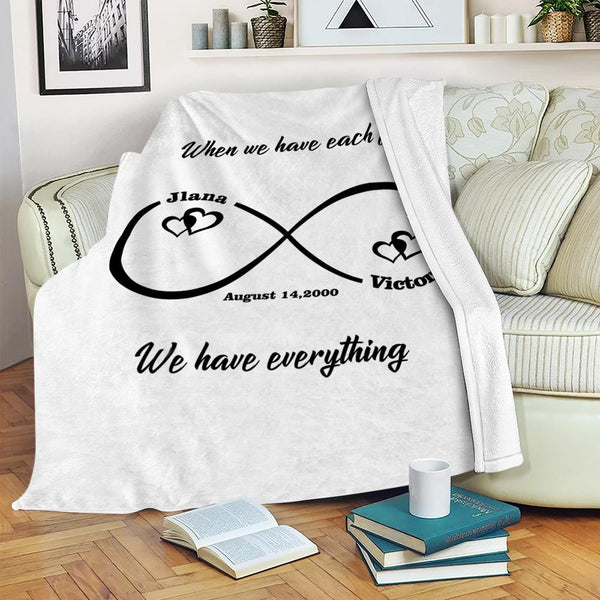 Personalized Infinity Love Name Blanket Custom Blanket