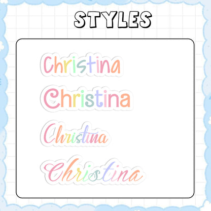Custom Name Colorful Art Font Stickers Personalized Text Stickers for Stationery & School Supplies
