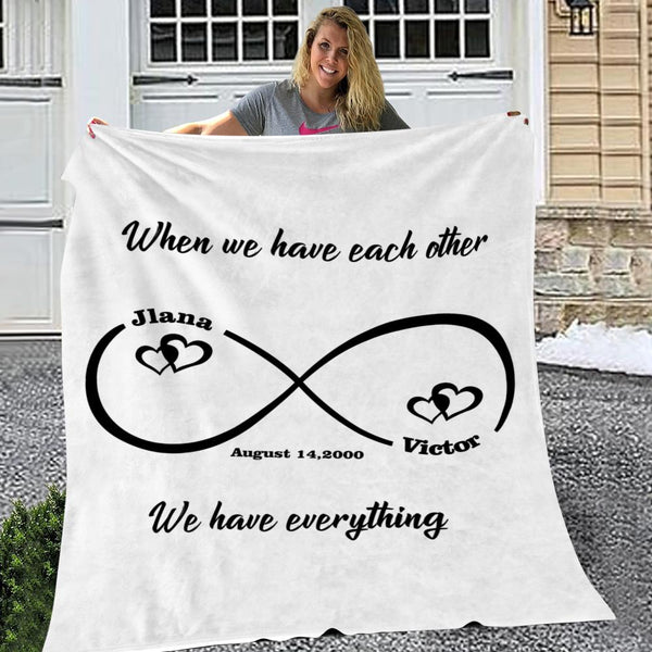 Personalized Infinity Love Name Blanket Custom Blanket