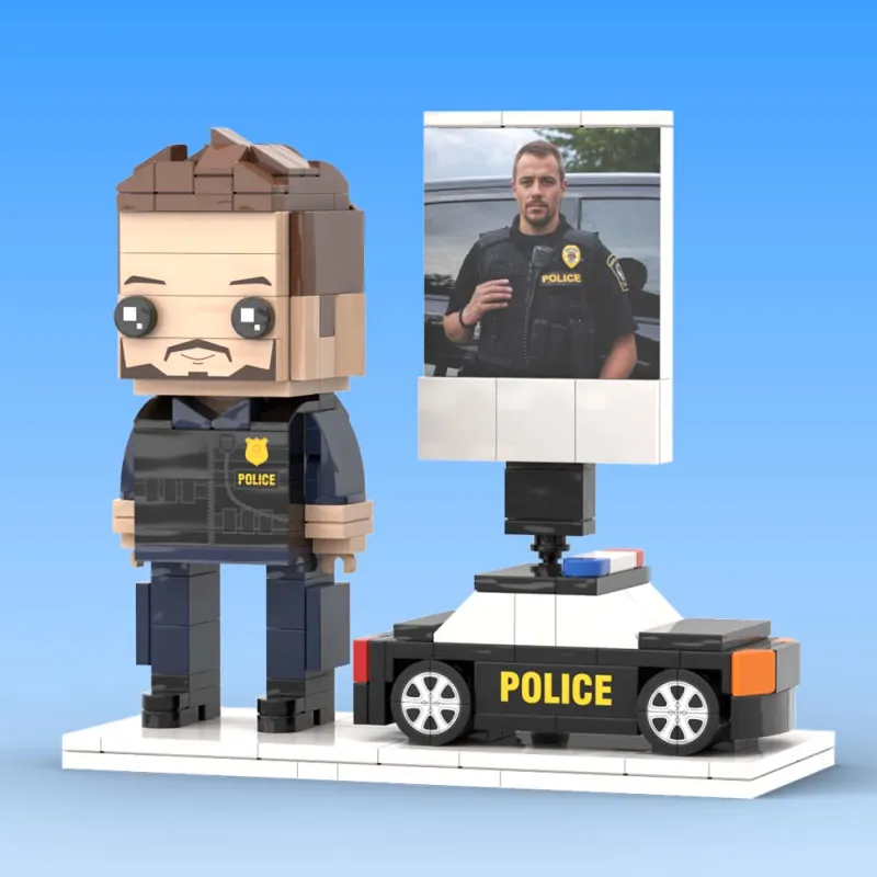 Full Body Customized Police Theme Figure with Photo – 1-Person Police Figure, Unique Birthday Gift, Father’s Day Gift for Police Officers