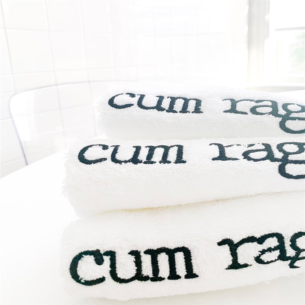 Embroidered Cotton White Square Towel 30*30cm