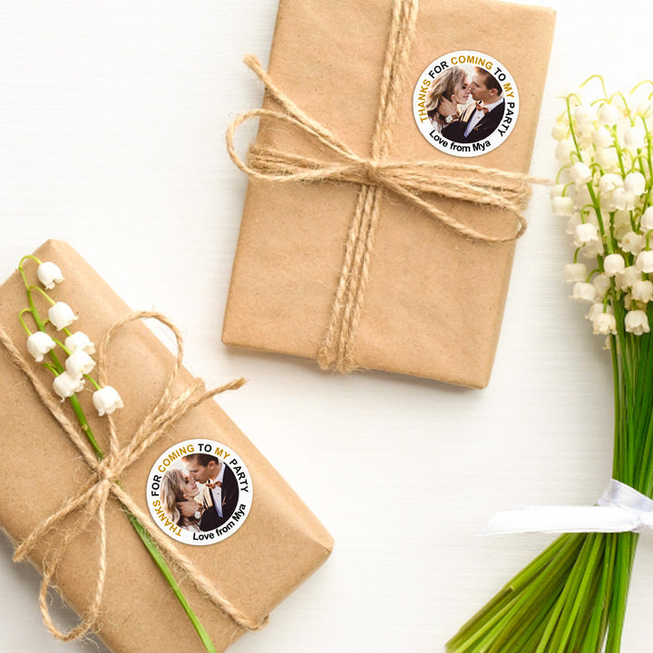 Personalized Thank You Stickers Round Wedding Birthday Favor labels for Gifts