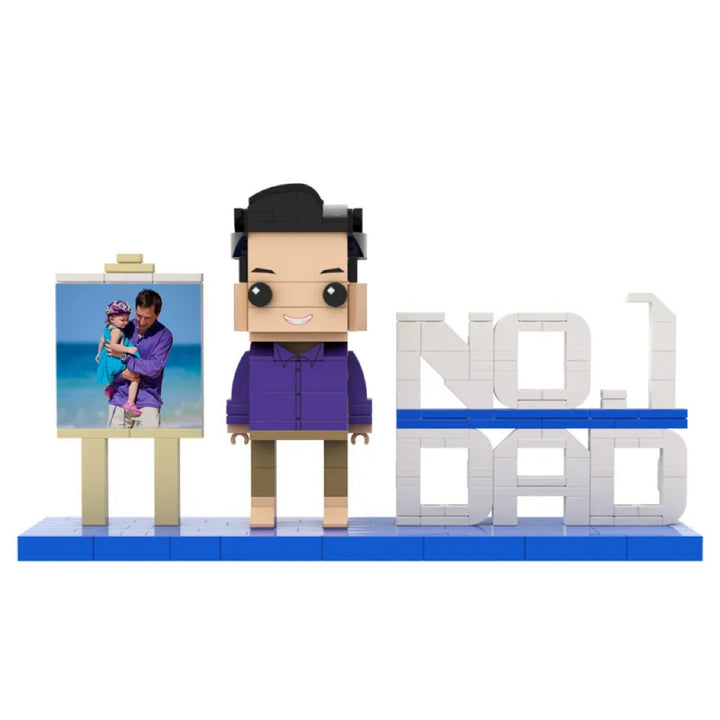 Full Body Customizable Building Block Figure - Perfect Father's Day Gift! Happy Father's Day