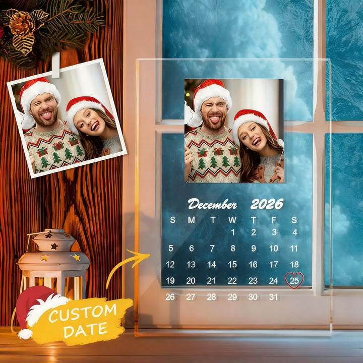 Personalized Calendar Photo Plaque Acrylic Desk Decor Christmas Gifts