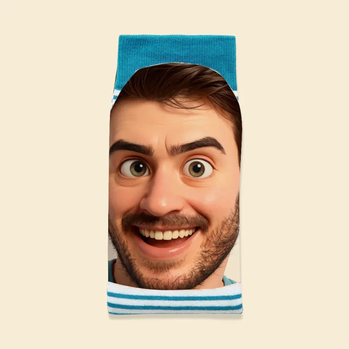 Custom Face Funny Socks Cartoon Style Photo Gifts for Him Her